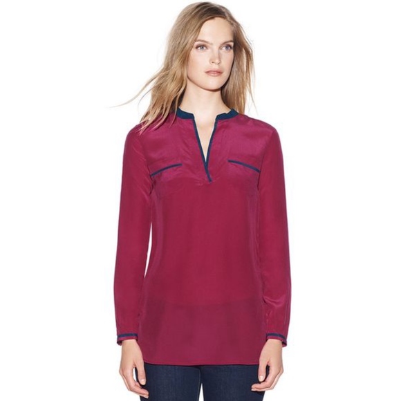 Tory Burch Tops - Tory Burch Tamara Silk Fuchsia Tunic Blouse